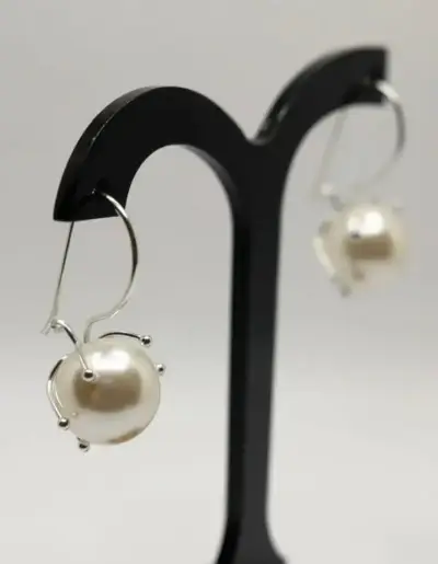 Aros De Plata 925, Modelo Pistilo Colgantes 10 Mm - miniatura 2