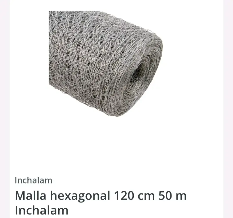 Malla hexagonal 120 cm x 50 m Inchalám para cercos