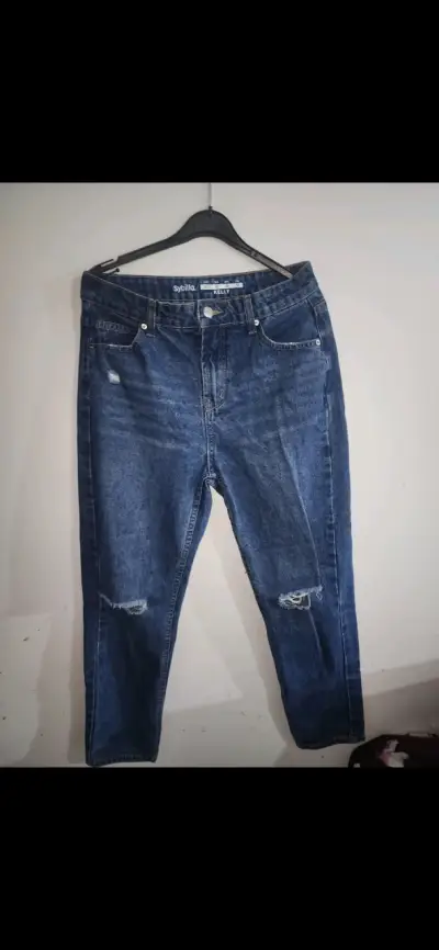 Jeans azul desgastados para mujer Sybilla - miniatura 1