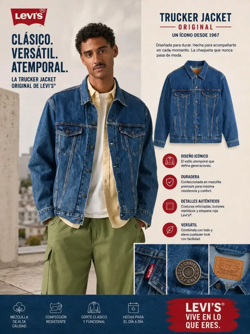 Chaqueta Trucker Original Levi's de Mezclilla - 1