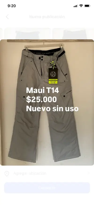 Pantalones Maui T14 nuevos color gris - miniatura 1