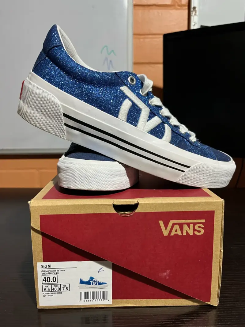 Zapatillas Vans Sid Ni Glitter Azul Talla 40 - 1