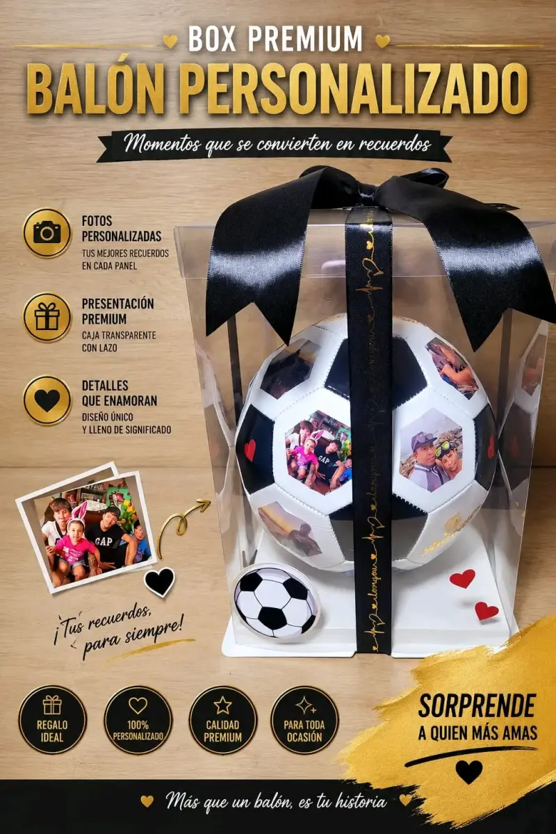 Balón de fútbol personalizado en caja premium