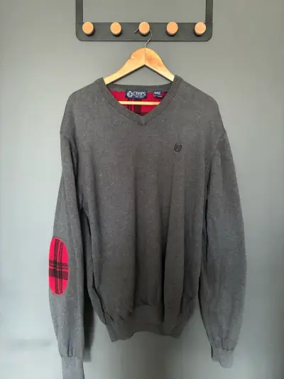 Suéter Chaps Gris Tartan 100% Algodón - miniatura 2