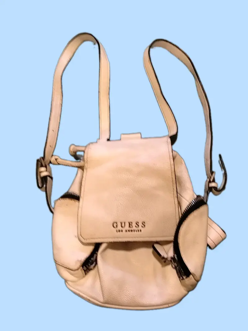 Mochila de cuero beige Guess Los Angeles