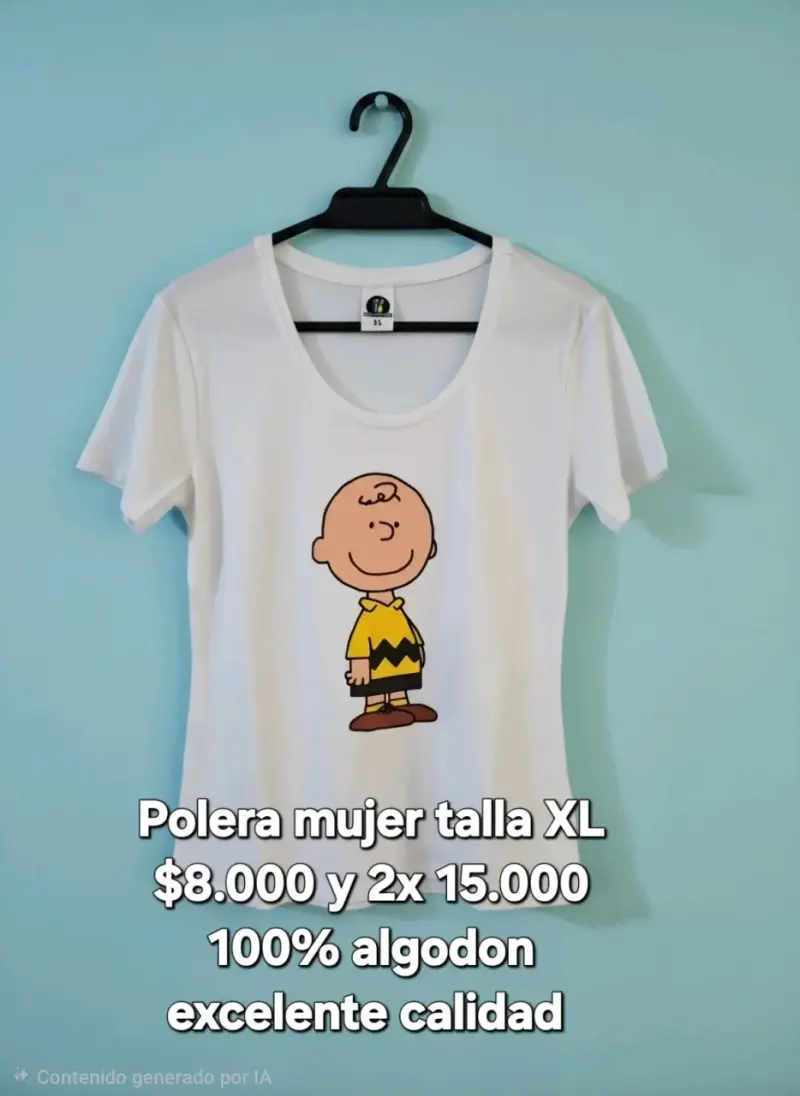 Polera mujer Charlie Brown talla XL