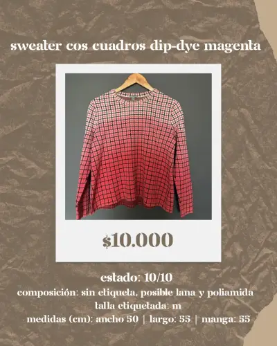 Sweater a Cuadros Dip-Dye Magenta - miniatura 1
