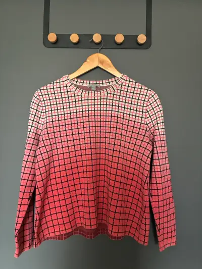 Sweater a Cuadros Dip-Dye Magenta - miniatura 2