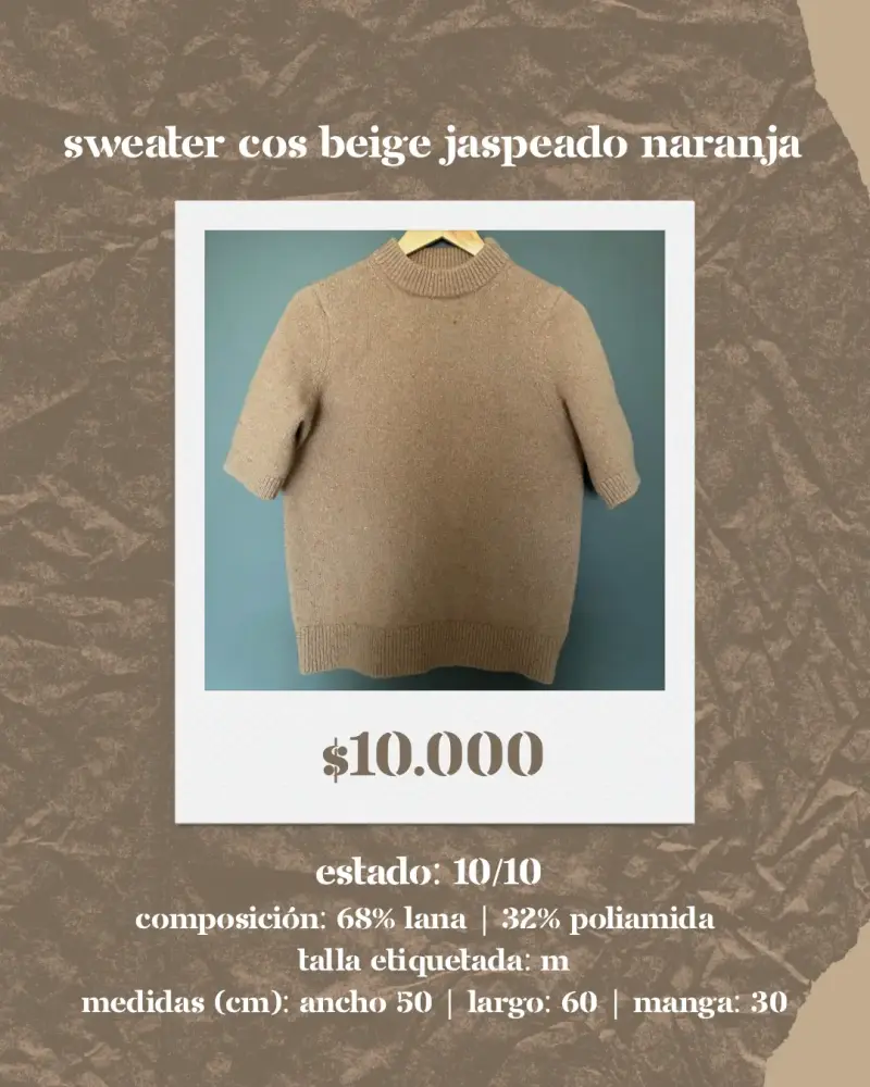 Sweater COS beige jaspeado naranja - 1