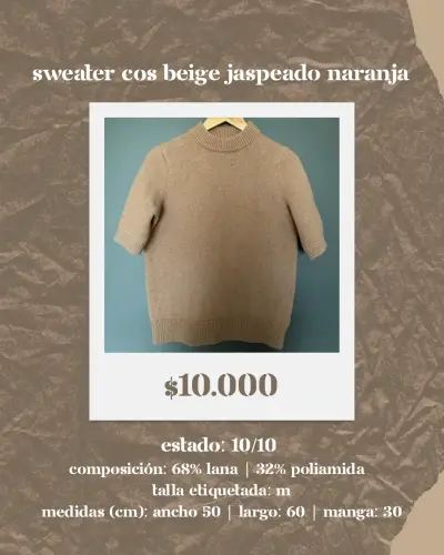 Sweater COS beige jaspeado naranja - miniatura 1