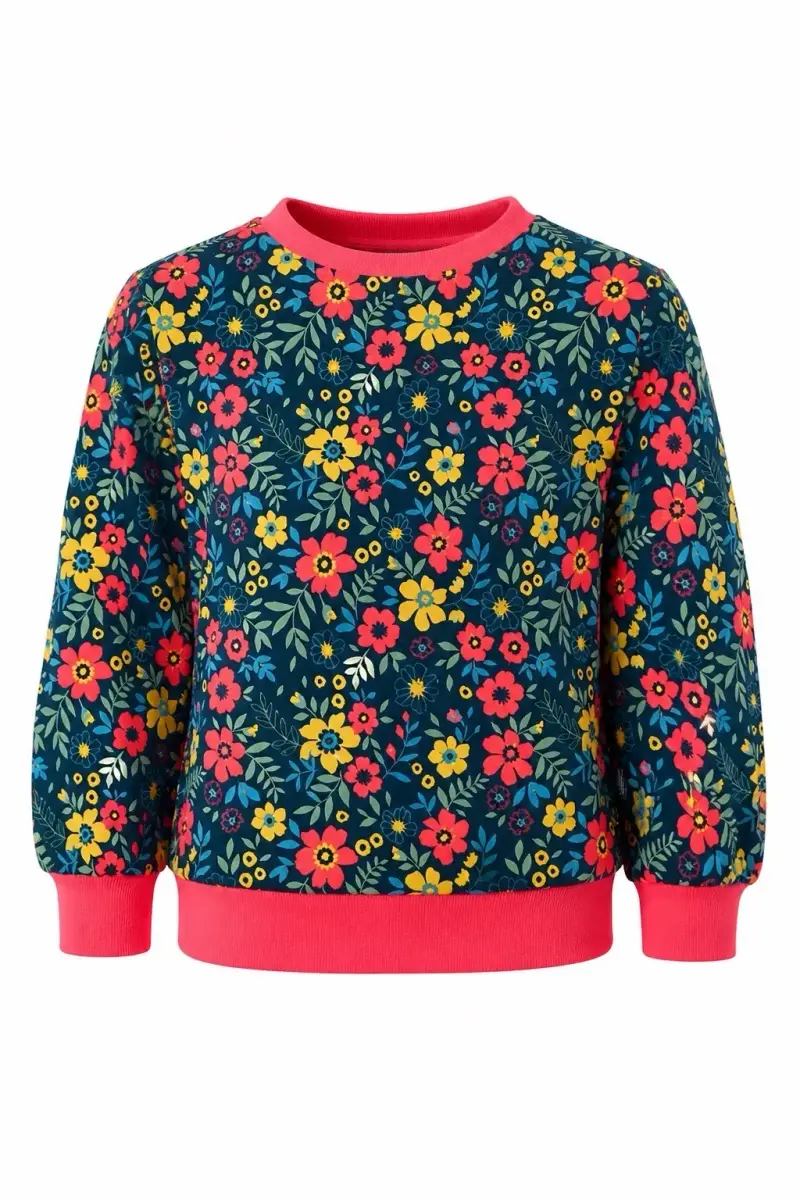 Polerón infantil floral colorido - 1