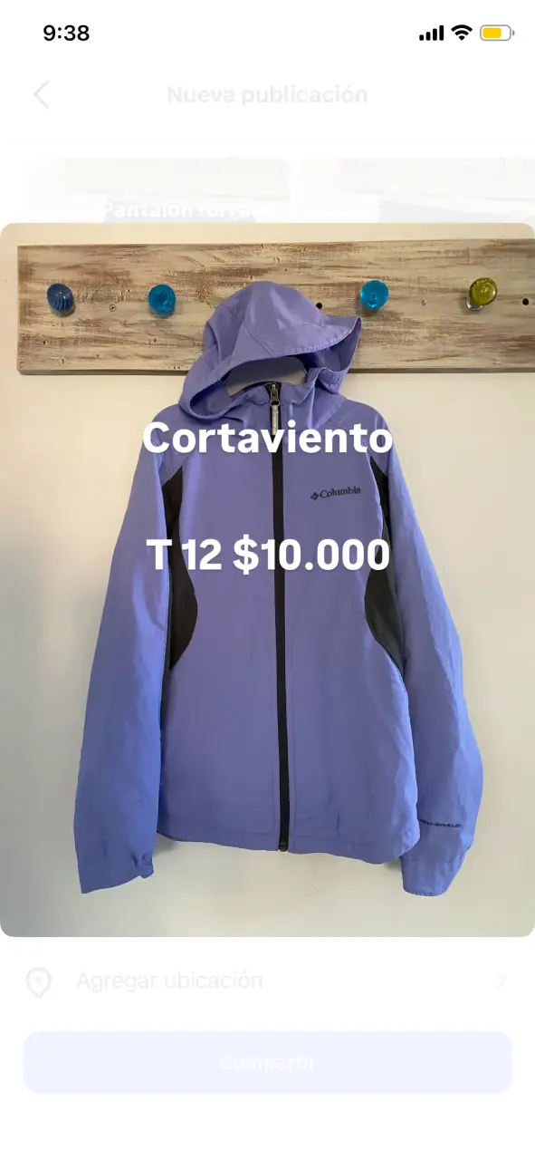 Cortaviento Columbia lila para niña