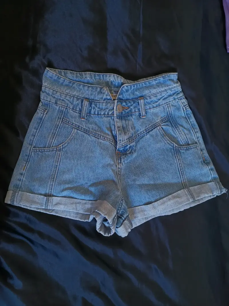 Shorts de mezclilla azul para mujer - 1
