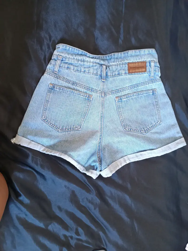 Shorts de mezclilla azul para mujer - 2