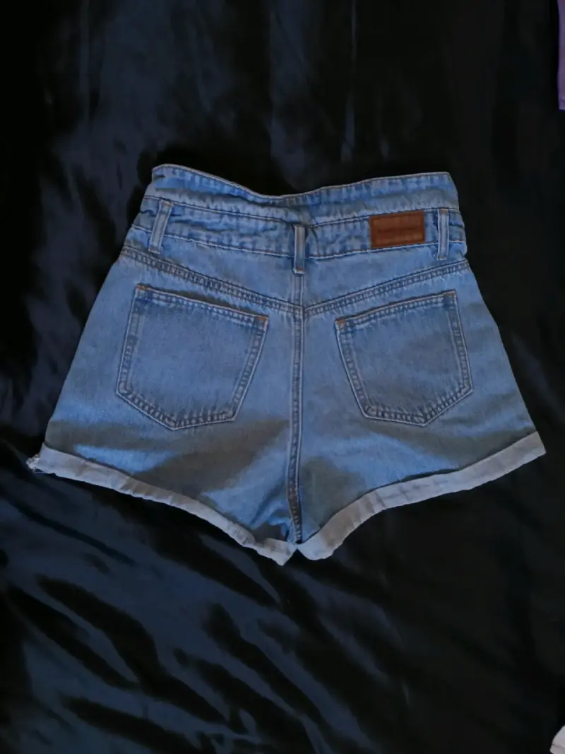 Shorts de mezclilla azul para mujer - 3