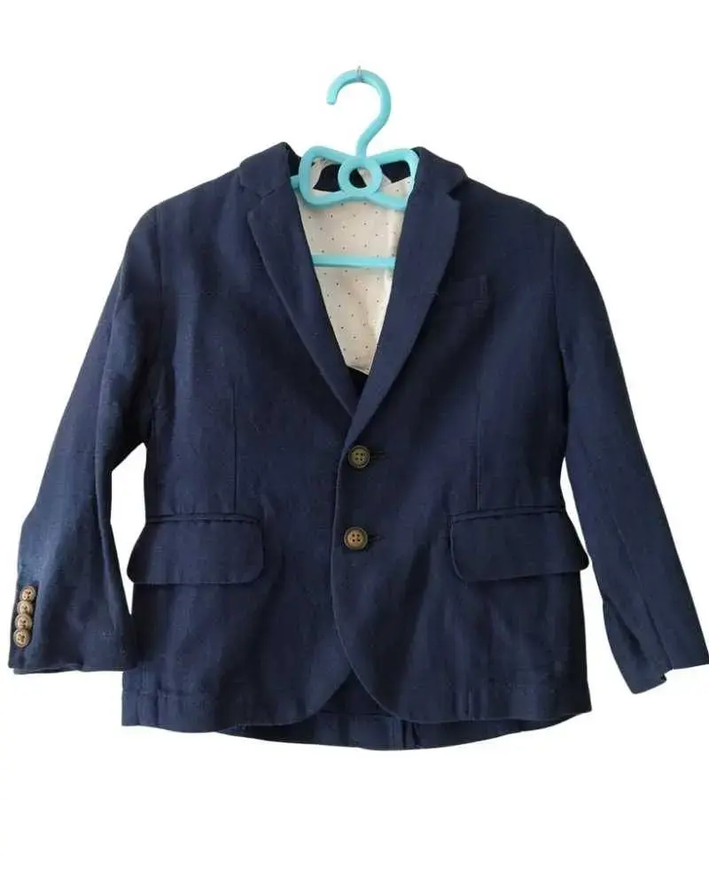 Blazer lino de niño H&M kids talla 2 azul marino - 1