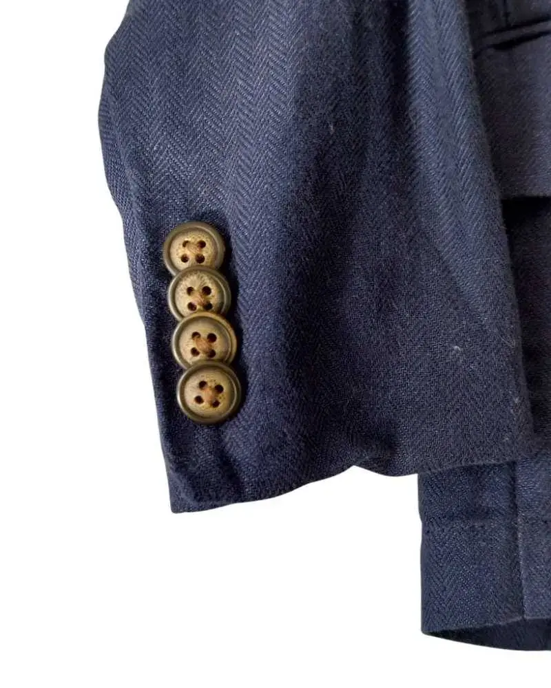 Blazer lino de niño H&M kids talla 2 azul marino - 2