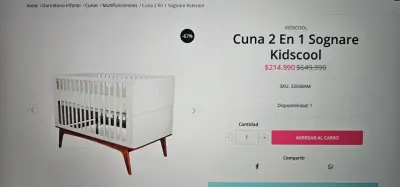 Cuna 2 en 1 Sognare Kidscool multifuncional - miniatura 1