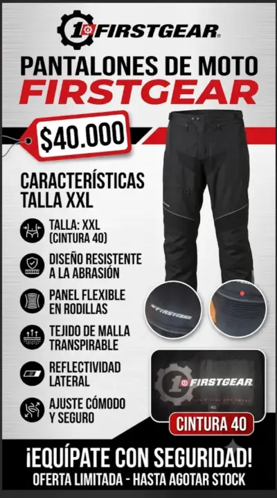 Pantalones de moto FirstGear resistentes - miniatura 1
