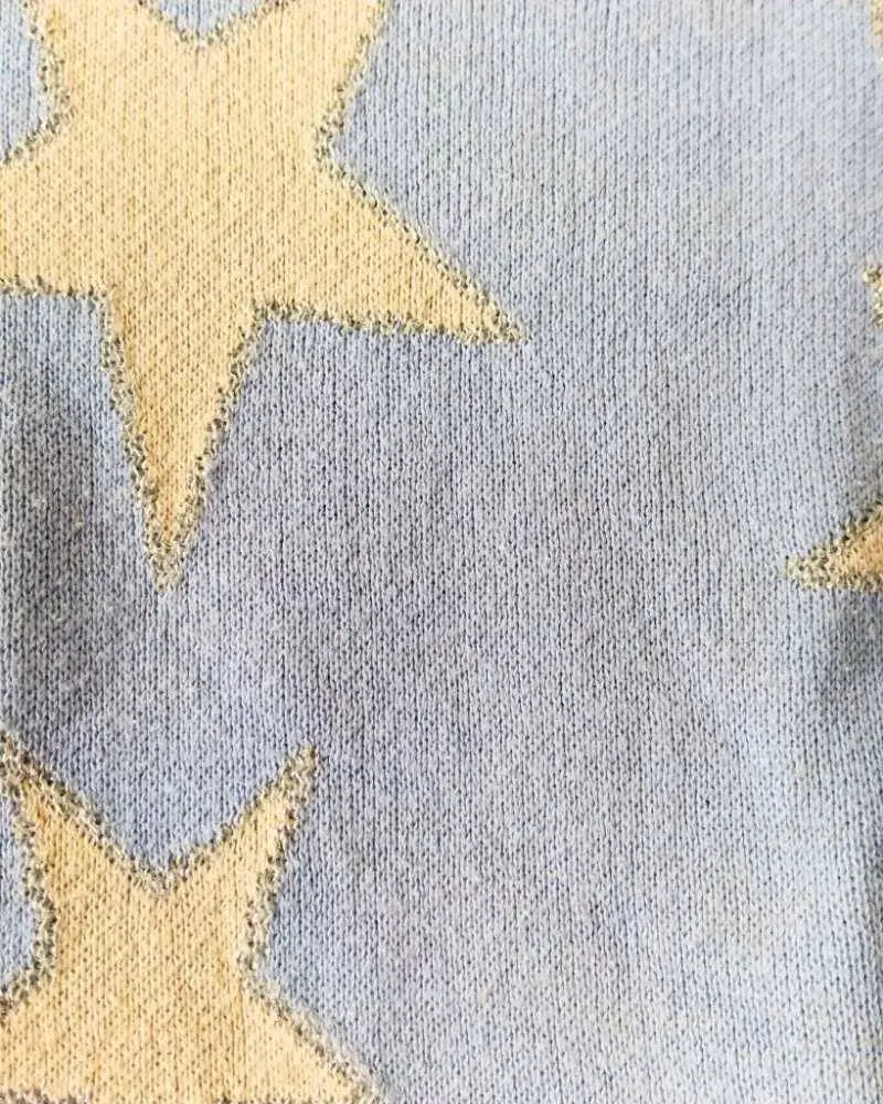 Chaleco niña ELV talla 12 celeste con estrellas - 4