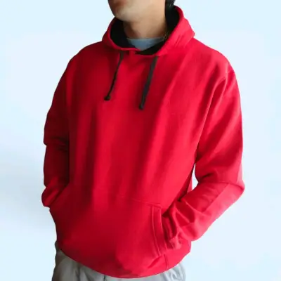 Polerón rojo con capucha para hombre - miniatura 1