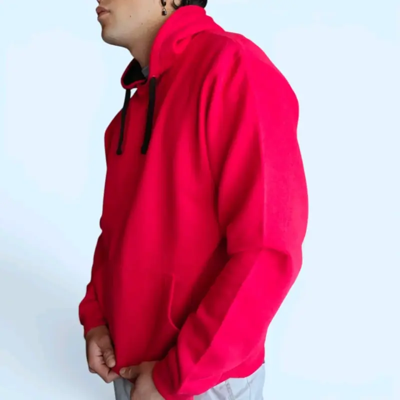 Polerón rojo con capucha para hombre - 3