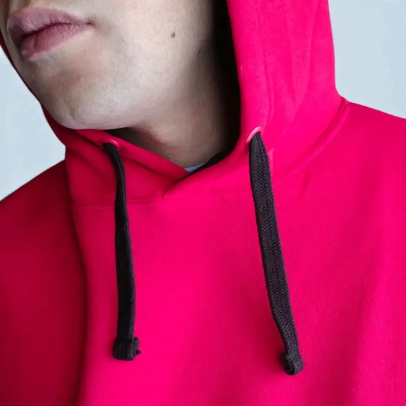 Polerón rojo con capucha para hombre - 5