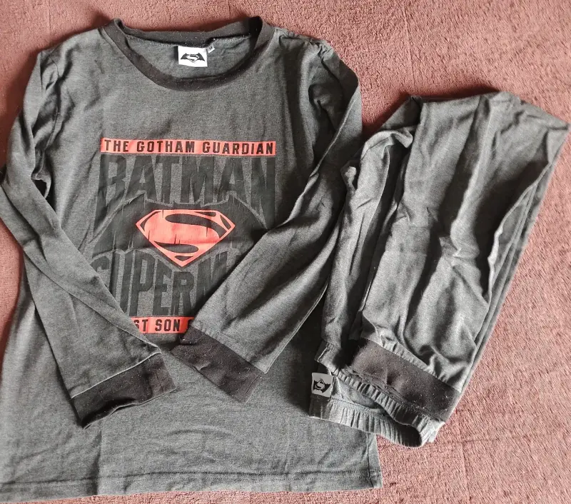 Pijama infantil Batman Superman gris - 1