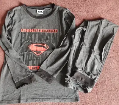 Pijama infantil Batman Superman gris - miniatura 1