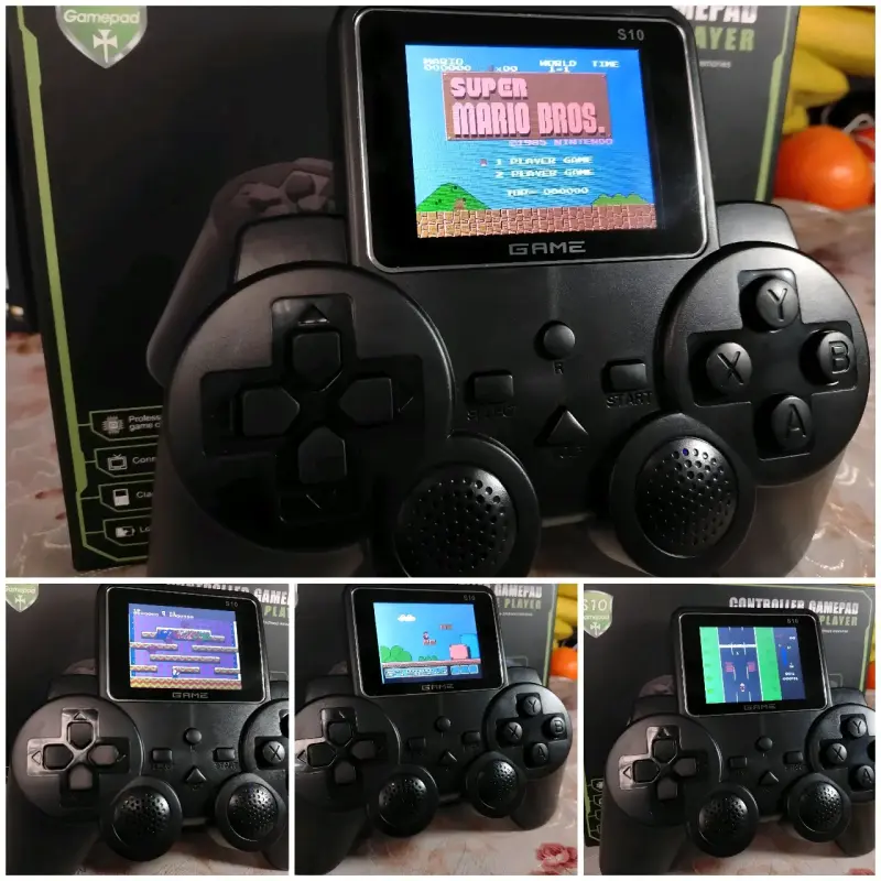 Consola portátil retro con pantalla y juegos integrados