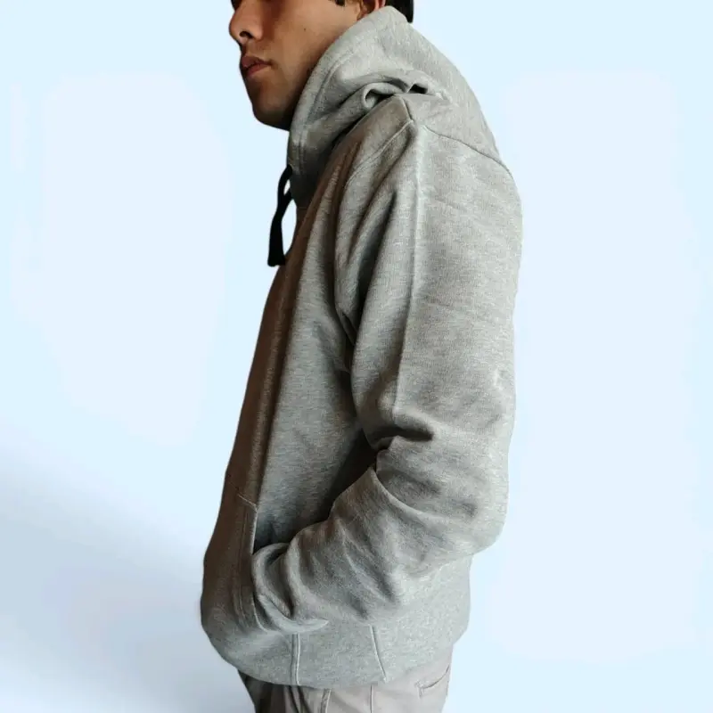 Polerón con capucha gris unisex - 4