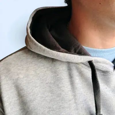 Polerón con capucha gris unisex - miniatura 6