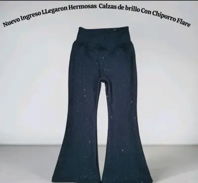 Calzas de brillo con chiporro flare para mujer - miniatura 1