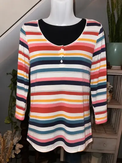 Polera de rayas multicolor para mujer - miniatura 1