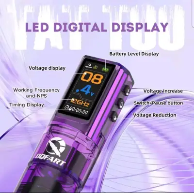 Máquina de Tatuajes DQFART Digital Morada - miniatura 4