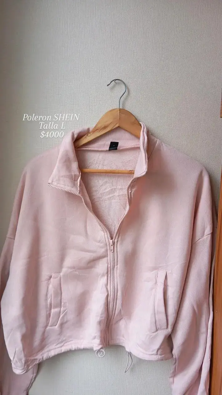 Polerón rosa Shein talla L con cierre