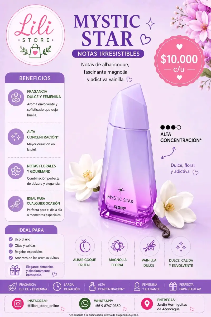 Perfume Mystic Star Cyzone con notas de albaricoque