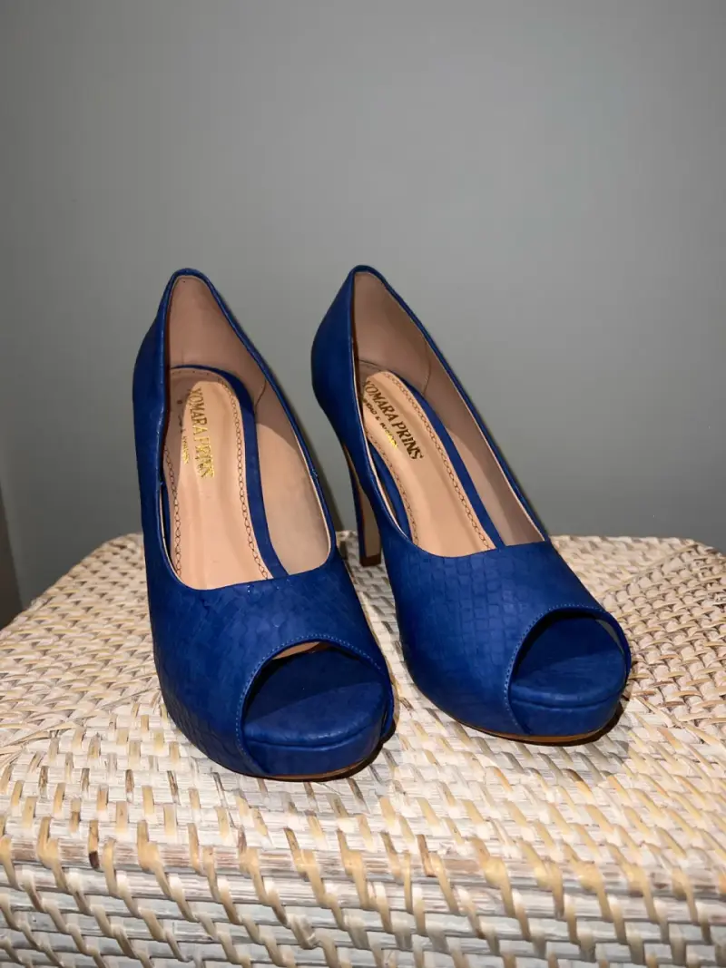 Zapatos de tacón azul elegantes - 1