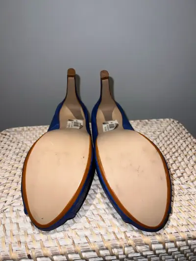 Zapatos de tacón azul elegantes - miniatura 5