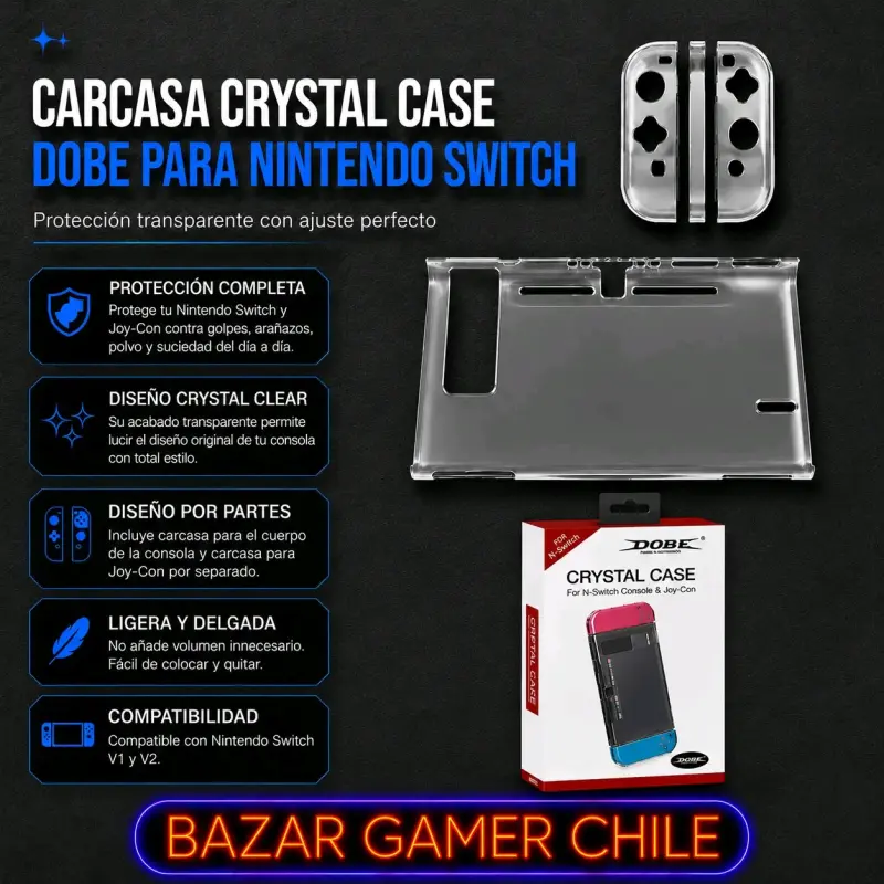 Carcasa acrilica Dobe para Nintendo Switch V1 V2 - 1