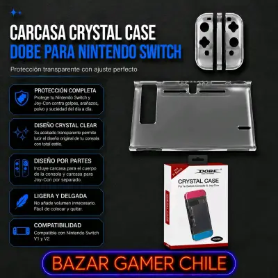 Carcasa acrilica Dobe para Nintendo Switch V1 V2 - miniatura 1