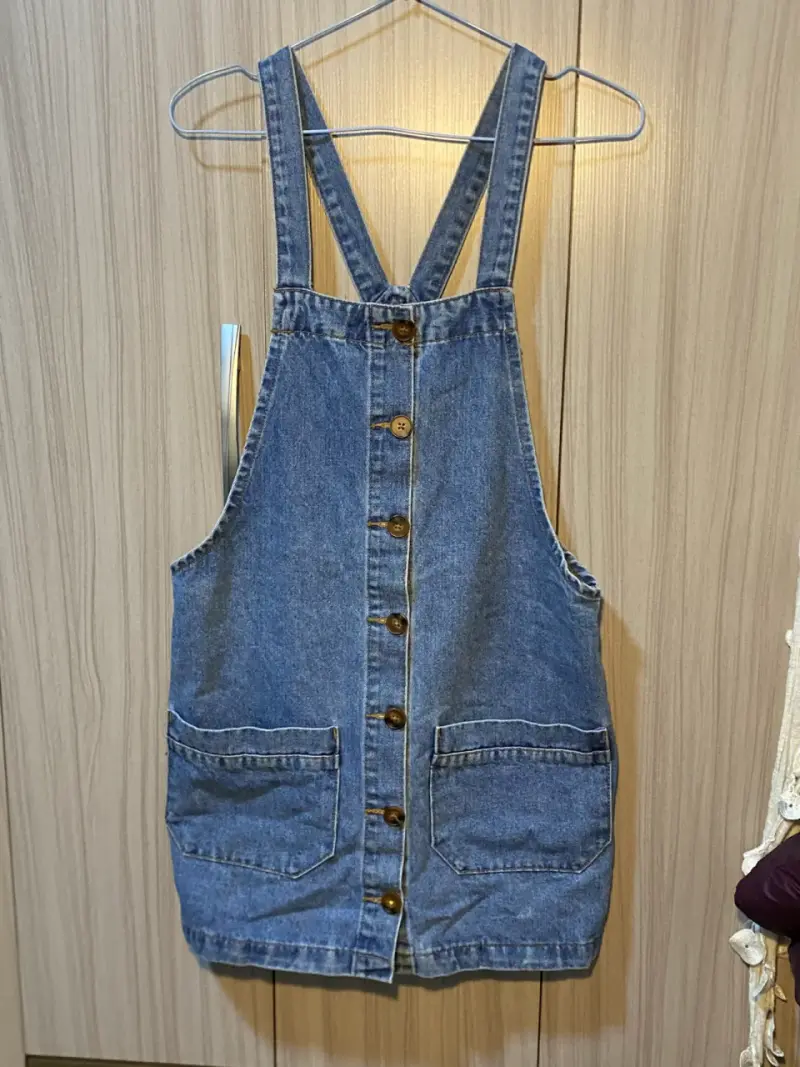 Jumper de mezclilla con tirantes para mujer - 1