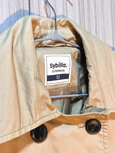 Trench coat beige Sybilla talla M - miniatura 3