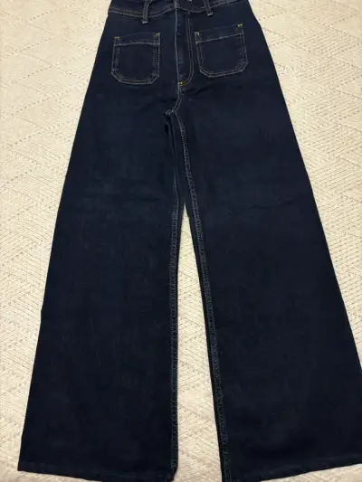 Jeans de pierna ancha azul oscuro Zara - miniatura 1