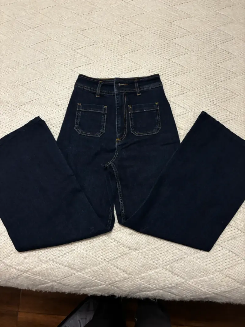 Jeans de pierna ancha azul oscuro Zara - 2