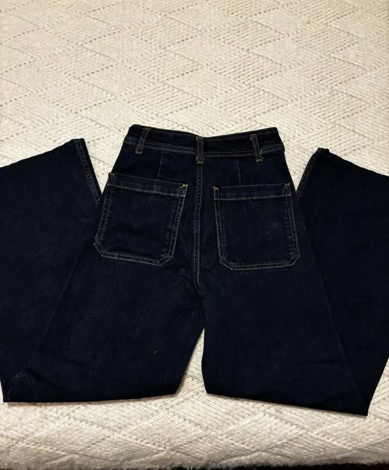 Jeans de pierna ancha azul oscuro Zara - 3