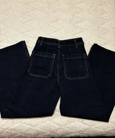Jeans de pierna ancha azul oscuro Zara - miniatura 3