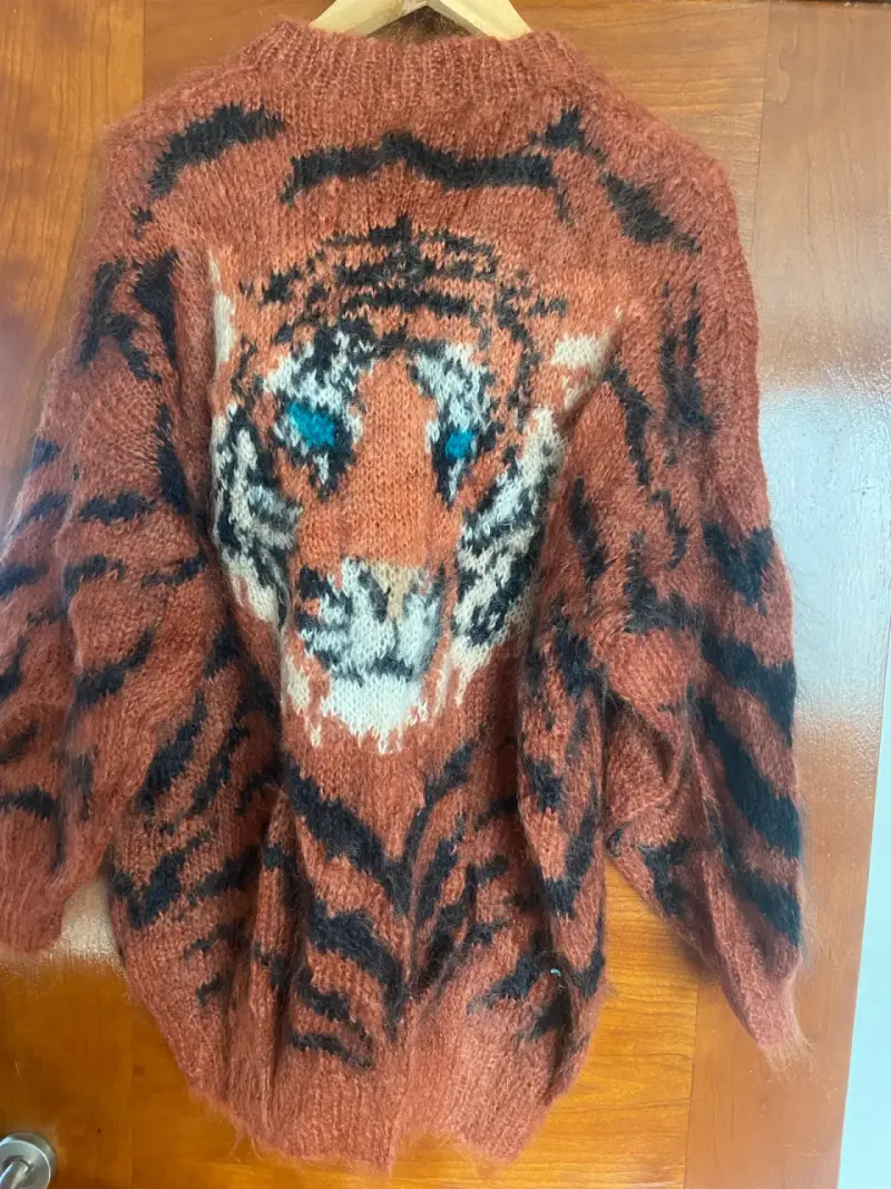 Cardigan de lana con diseño de tigre - 2