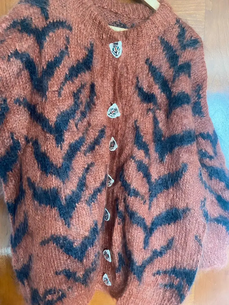 Cardigan de lana con diseño de tigre - 3