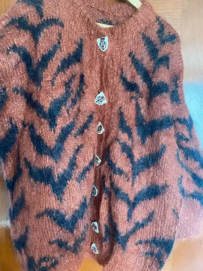 Cardigan de lana con diseño de tigre - miniatura 3